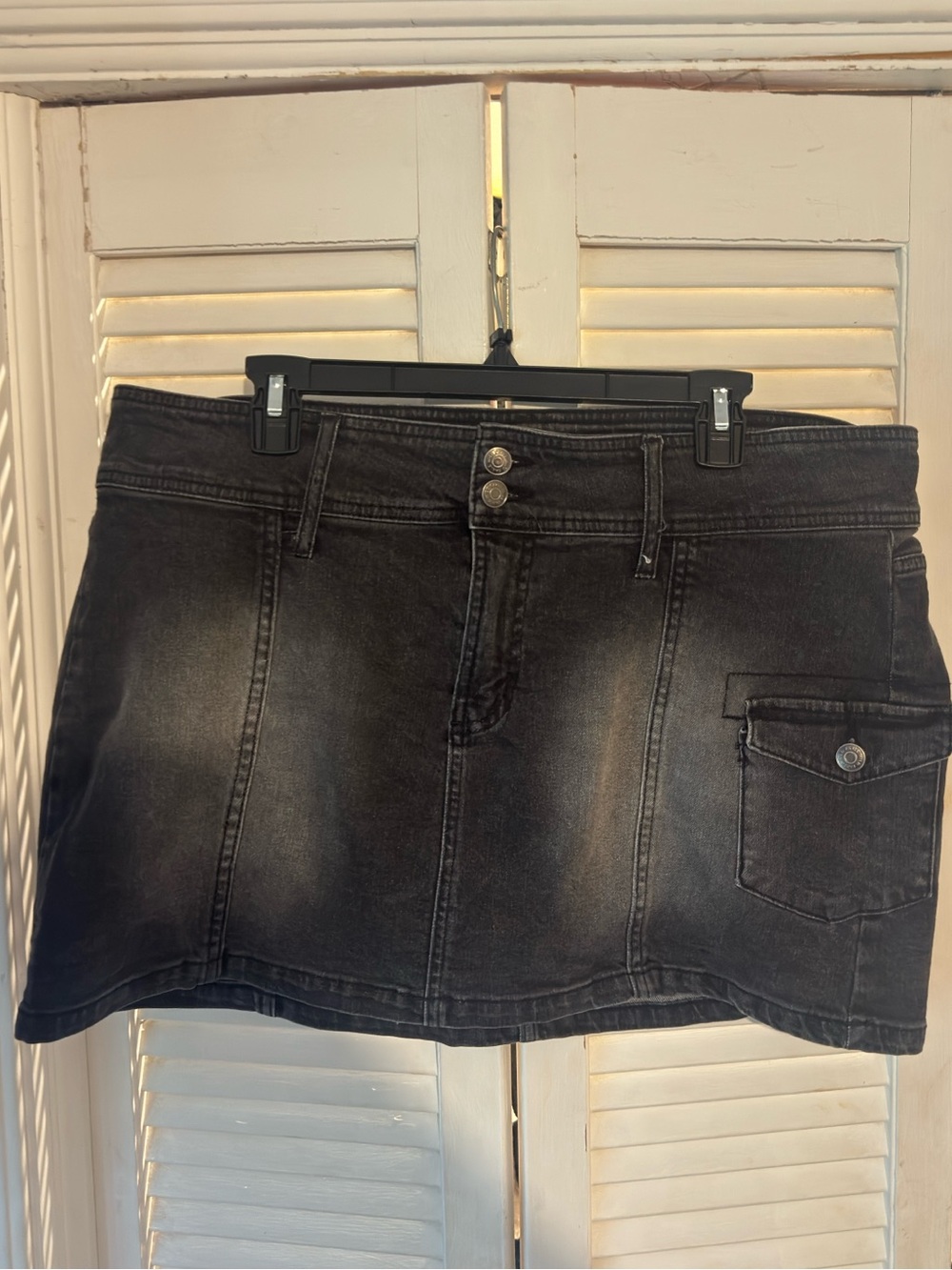 Wild fable Black Washed Denim Skirt